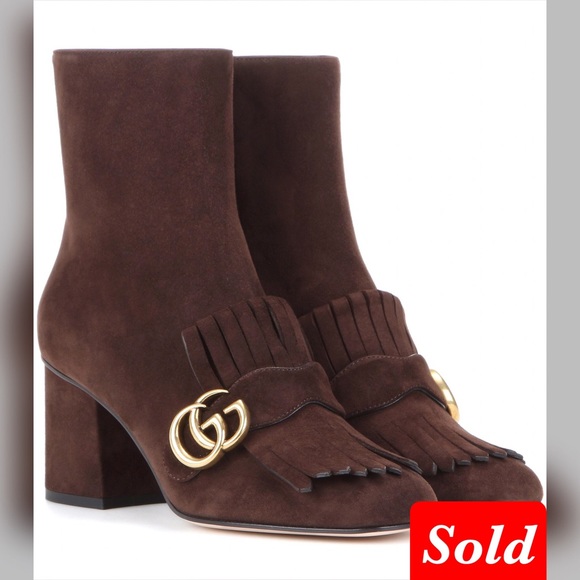 Gucci Shoes - ⛔️ SOLD $609 ⛔️ ~ Gucci Marmont Suede ankle boots